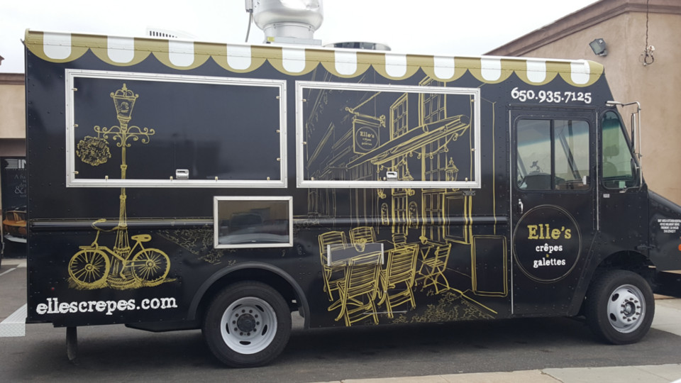 elles crepes food truck wrap